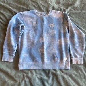 Roots Light Blue and White Tie-Dye Crewneck